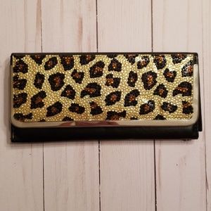 Zebra Print Rhinestone Wallet